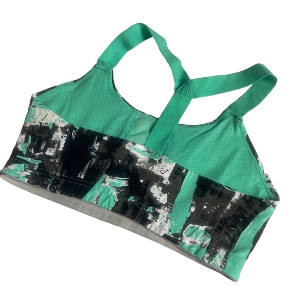 Alo Sports Bra Medium Teal Black Razor Back Strap Not Adjustable - Picture 2 of 5